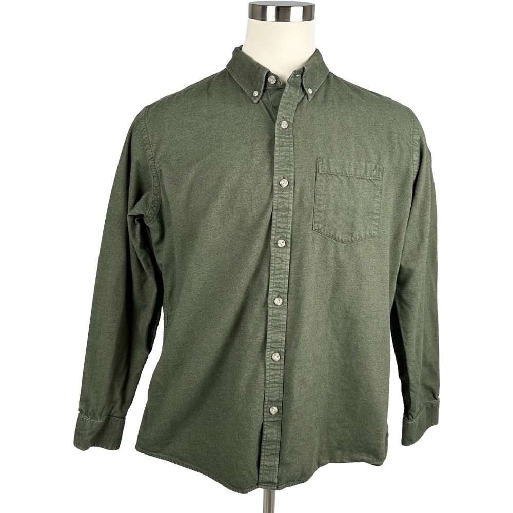 Eddie Bauer Green Flannel Shirt (L)